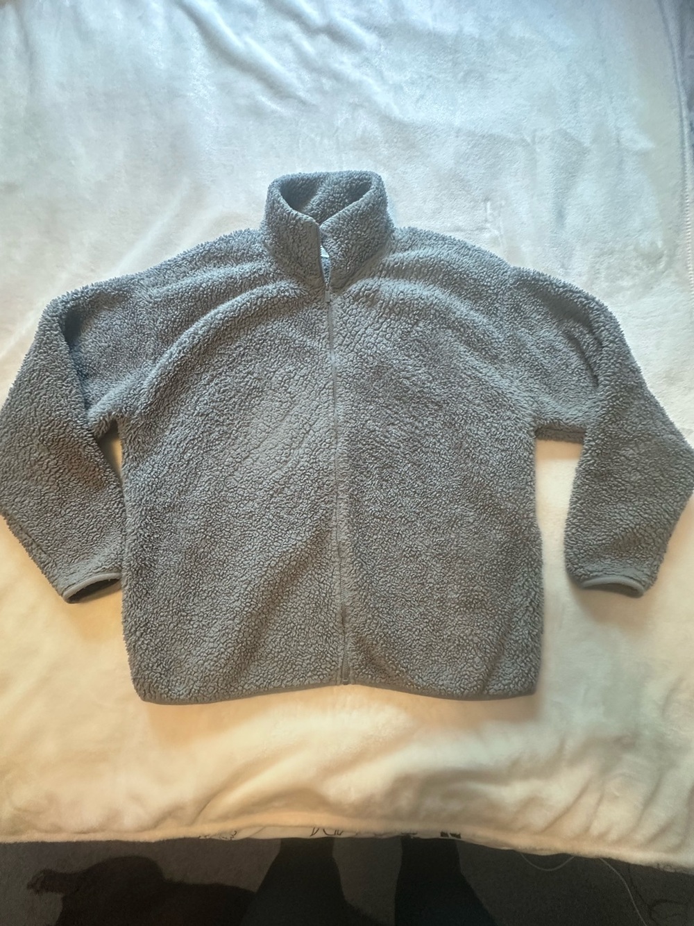 Cozy Victoria’s Secret PINK Gray colored Sherpa Zip-Up Jacket MEDIUM